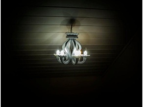 6 armed chandelier household lamp light stl 3d print model - Mito3D