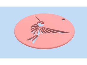 colibri-clés de la chaîne porte-clés d'oiseaux colibri un trousseau clés 3d print model - Mito3D