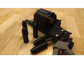 fallout 4 pipe revolver reloadable + link props 45 3d print model - Mito3D