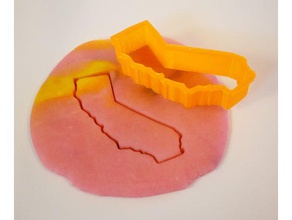 california state cookie cutter kitchen & dining 50 states geography playdough united 3d print model - Mito3D