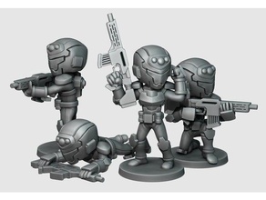 solforce marines squad 3d printing boardgame boardgames board game miniature miniatures science fiction scifi soldier space marine sword stars 3d print model - Mito3D