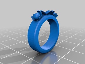 flores da primavera anéis ametista ouro jóias pérola anel 3d print model - Mito3D