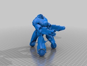 fallout 3 - sentry robot de batalla dañado modelo robots el sci-fi gratuita 3d print model - Mito3D