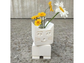 moody gato cozinha e sala de jantar cat ovo taça mal-humorado vaso 3d print model - Mito3D