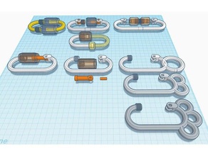 mosquetão de gancho bloqueio rosca porta-ferramentas & caixas manilha 3d print model - Mito3D