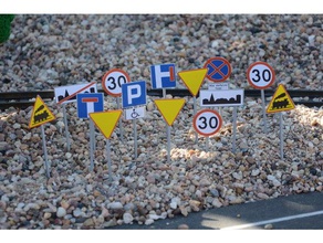 road signs polish european type g-scale buildings & structures 3d print model - Mito3D