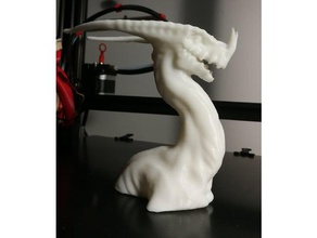 halifax - dragon bust +lange Hörner-version Skulpturen die Büste Kreatur Drachen fantasy 3d print model - Mito3D
