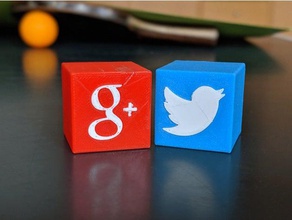 google+, twitter les signes et logos Le logo 3d app des apps de la conception drôle google+ icône icônes sozial médias 3d print model - Mito3D