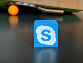 application skype les signes et logos Le logo 3d app des apps de la conception drôle icône icônes le sozial médias 3d print model - Mito3D