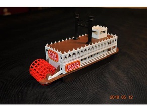 steam boat paddle wheeler w assembly instructions vehicles blockscad stern 3d print model - Mito3D