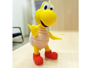 koopa troopa red hang loose pose mario games - multi-color creatures action-figure character nintendo videogame 3d print model - Mito3D