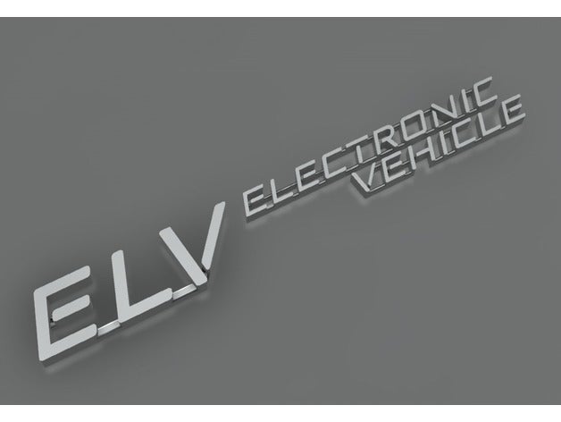 elv electronic vehicle car emblem automotive logo 3D print model - Mito3D