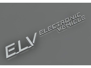 elv electronic vehicle car emblem automotive logo 3d print model - Mito3D