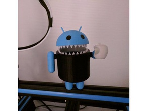 toothy android hates apple model robots 3d print model - Mito3D