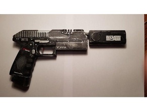 titanfall p2016+silenziatore prop statico oggetti di scena la pistola sci fi pistole 2 3d print model - Mito3D