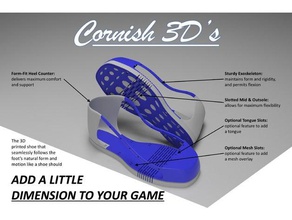 'cornish-3d für das 3d-druckbare Schuhe Mode cornish flexibel bedruckbar ist Schuh tragbar 3d print model - Mito3D