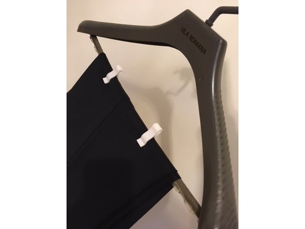 pant-clip coat hanger organization clip coathanger pants 3D print model - Mito3D