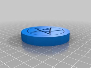 gram círculo La impresión en 3d de la moneda resplandor oscuro pentagrama estrella 3d print model - Mito3D