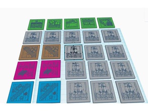colonizadores de catan, o desenvolvimento do cartão jogos catan colonos peças 3d print model - Mito3D
