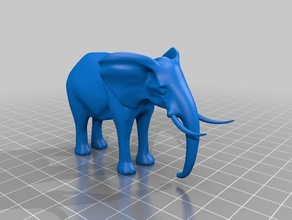 l'éléphant animaux animal miniature dessus de table 3d print model - Mito3D