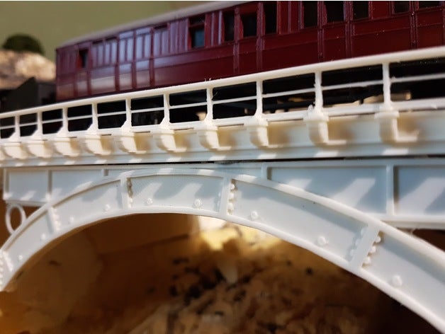 oo-ho-frühe Eisenbahn Gusseisen-Brücke Gebäude & Strukturen Modell-Eisenbahnen 3D print model - Mito3D