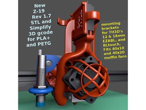 z-19 rev 17 --creality mod 3d printer parts air-flow centrifugal fan cr-10 cr-10s cr10 cr10s creality ender 2 3 extruder housing fangs fang hotend cooling print 3d print model - Mito3D