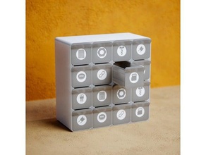 los artículos pequeños cajón de la etiqueta se inserta contenedores contenedor cajones electrónica hobby tornillos las piezas pequeñas almacenamiento clasificación 3d print model - Mito3D