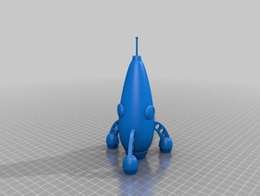 retro brinquedo foguete brinquedos & games jogar 3d print model - Mito3D