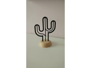cactus decor art black decoration household wood 3d print model - Mito3D