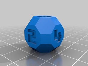 d6 cuboctahedron dadi - numero di pips giochi e giocattoli 3d print model - Mito3D