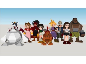 final fantasy vii - all charachters low poly video games aerith barret bugenhagen buster sword cait sith character characters cid cloud strife ff7 ffvii 7 hojo masamune red xiii reno rufus sephiroth tifa game vincent valentine yuffie zack 3d print model - Mito3D
