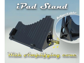 adjustable ipad stand amplifying cone tablet amplifier holder 3d print model - Mito3D