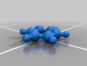 benzene molecola modello molecolare fisica & astronomia modelli molecolari 3d print model - Mito3D