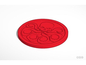 hydra drinking coaster kitchen & dining agents shield avengers drink food marvel 3d print model - Mito3D