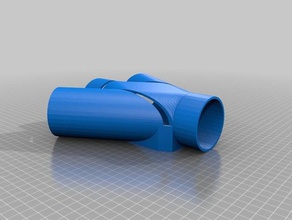 2 1 4 tubo de ventilação um divisor A impressão 3d 4in 2,25 pol 25 2inch o ar explosão da porta portas duto mangueira splitter y 3d print model - Mito3D