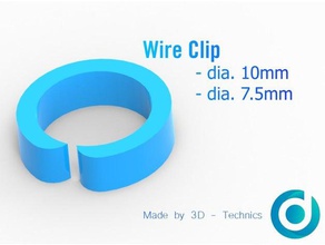 Kabel-clip 10mm - 7,5 mm Elektronik Kabel Kabel-Halter Kabel-management clip 3d print model - Mito3D
