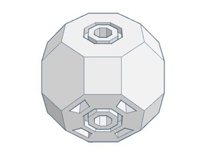 futuristico cuboctahedron dado ottagonale pips giochi e giocattoli 3d print model - Mito3D