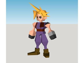 cloud strife - final fantasy vii video games character ff7 ffvii 7 low poly game 3d print model - Mito3D