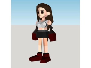 tifa lockhart - final fantasy vii video-Spiele Charakter ff7 ffvii 7 low-poly Videospiel-Charakter 3d print model - Mito3D