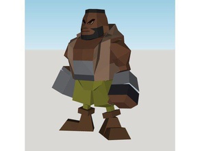 barret wallace - final fantasy vii video games character ff7 ffvii 7 low poly game 3d print model - Mito3D