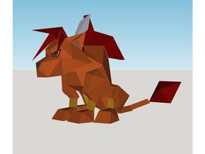 red xiii - final fantasy vii video giochi carattere ff7 ffvii 7 low poly personaggio dei videogiochi 3d print model - Mito3D