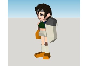 yuffie kisaragi - final fantasy vii video games character ff7 ffvii 7 low poly game 3d print model - Mito3D