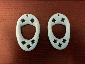 torus fractal earrings earring 3d print model - Mito3D