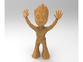 baby grooy 2 arm up sculptures groot masters universe 3d print model - Mito3D