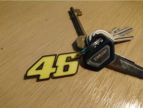 46 - valentino rossi keyring keychains key keychain logo moto motogp motorbike number 3d print model - Mito3D