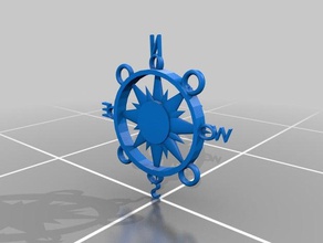 compass pendent 3d printing 3d print model - Mito3D