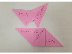 triangle area formula b h 2 why math art 3d print model - Mito3D