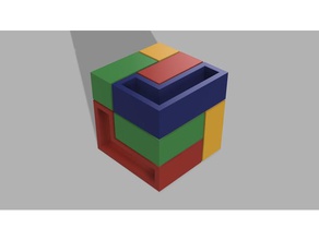 semplice puzzle del cubo i Puzzle 3d divertente gioco di box giocattolo 3d print model - Mito3D