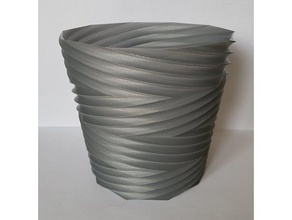 torcida do pote exterior e jardim recipiente vaso de flores plantadeira um planta 3d print model - Mito3D