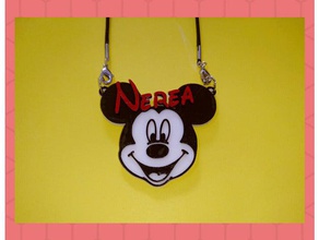 colgante nerea mickey keychains 2color 3dlito mouse name nombre two color 3d print model - Mito3D